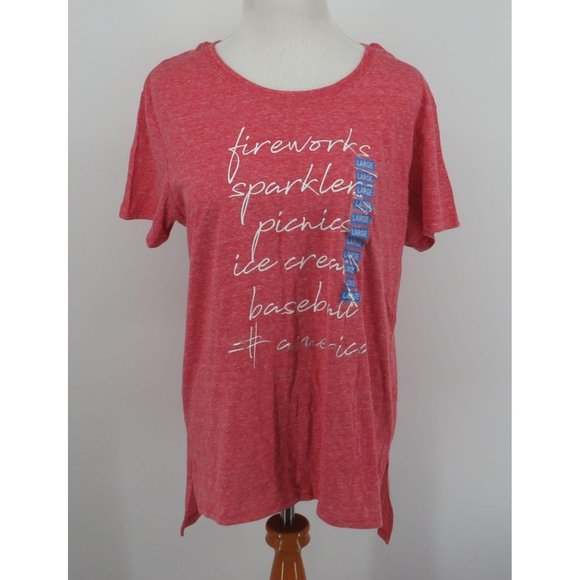 State Of Mine Womens Red T-Shirt Large Tri Blend Fabric NWT - Picture 1 of 4